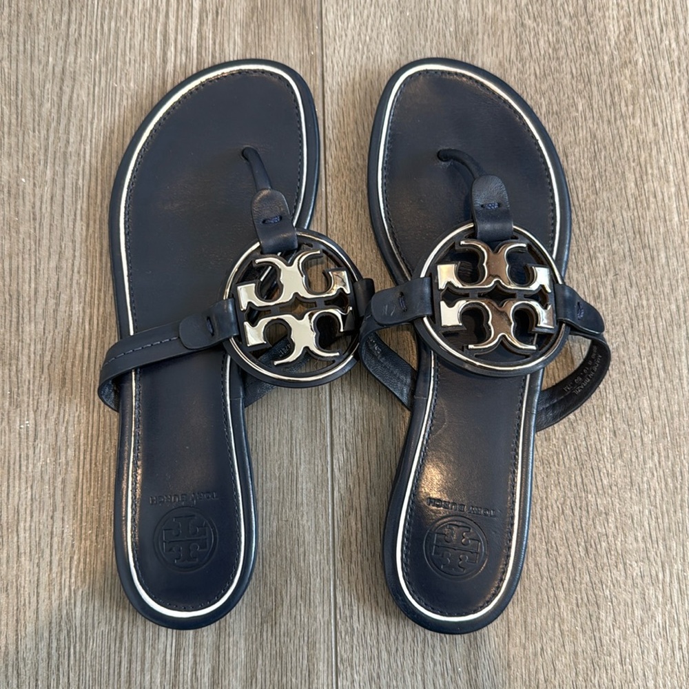 Tory Burch Miller Soft Metal Logo Sandal